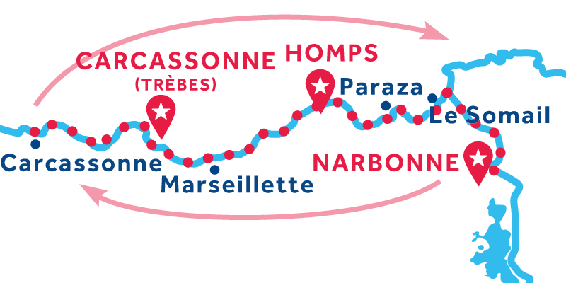 Narbonne, Hin und Rückfahrt über Carcassonne